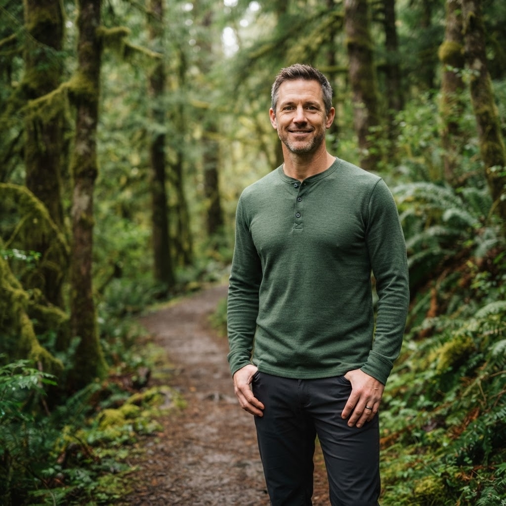 A Ridgeline Skin customer in the forest
